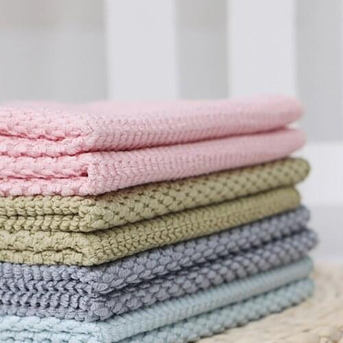 Hokerbat 1Pcs Washing Dish Towel Microfiber for Household Cleaning Cloth Wiping Rags 4Colors Kitchen Supplies Anti-grease