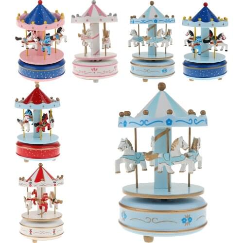 MagiDeal Classic Merry-Go-Round Carousel Music Box Wind-Up Music Box