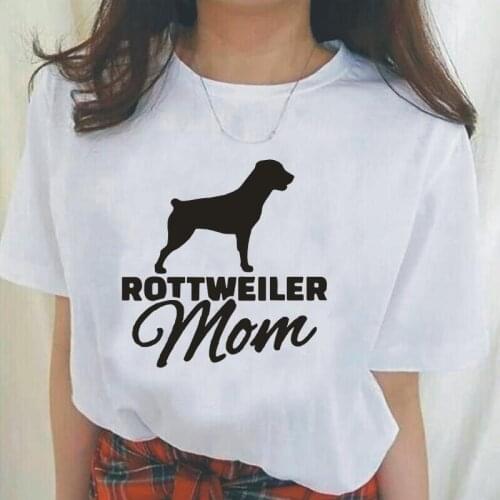 Summer Short Sleeve Harajuku Shirt Tee Shirt Femme Rottweiler Mom Dog Print T Shirt Women Tops Casual Plus Size Camisas De Mujer