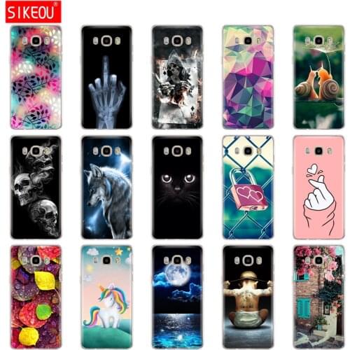 Soft TPU silicone Case FOR Samsung Galaxy J5 2016 Case J510 J510F Cover FOR Samsung J5 2016 Case shell Cat flower
