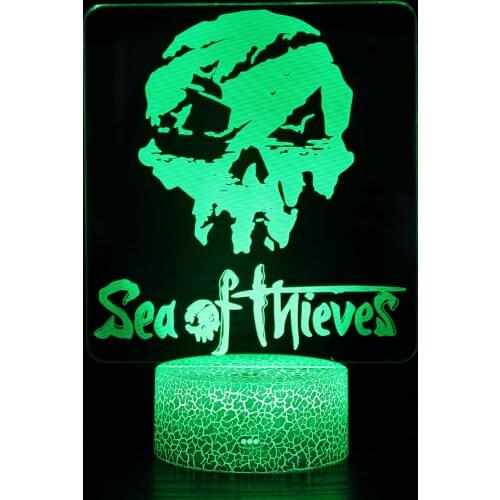 Halloween skull 3D desktop night light colorful touch remote control creative desk lamp USB plug gift