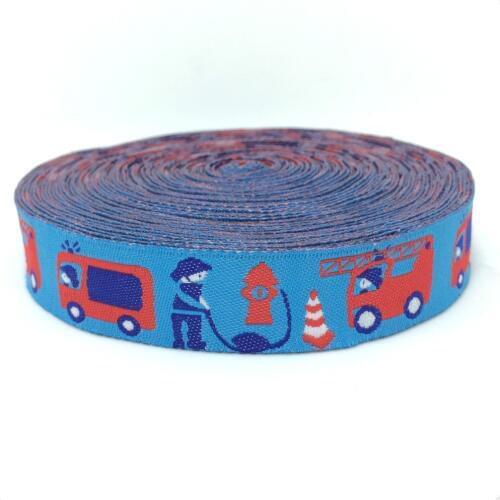 NEW wholesale 5/8 '(16 mmx10yards) Polyester Woven Jacquard Ribbon truck is refueling KTZD15102809