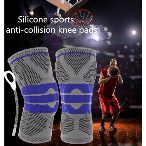 New Arrival Sports Knee Pads Silicone Spring Knit Men Knee Pads Running Basketball Mountaineering Fitness Sports Protective Gear