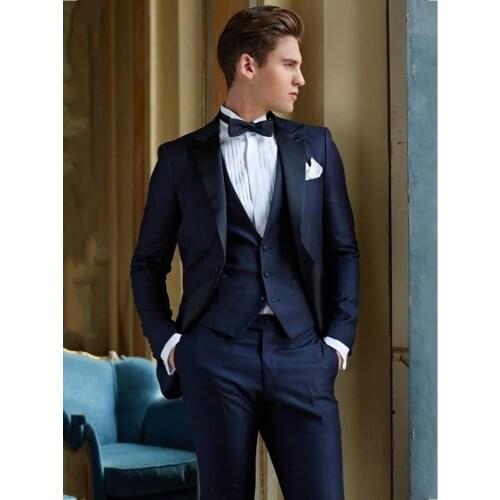 Slim Fits Mens Evening Dress Toast Suits Wedding Handsome Groom Tuxedos Blazer Business Suits (Jacket+Pants+Vest+Tie) K:2117
