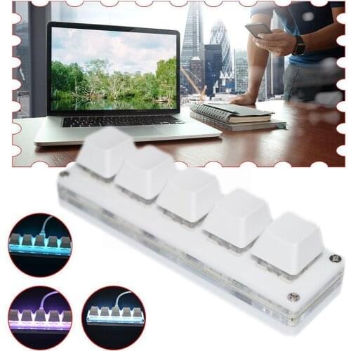 Backlight 5-key Custom KeypadWith USB Data Cable Laptop Color Be Accessories Computer Switched Can Keyboard W8J9