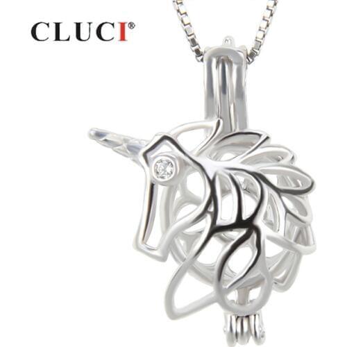 CLUCI 925 Sterling Silver Charms Pendant for Women Necklace Jewelry Romantic Shaped Cage Pendant 925 Silver SC097SB