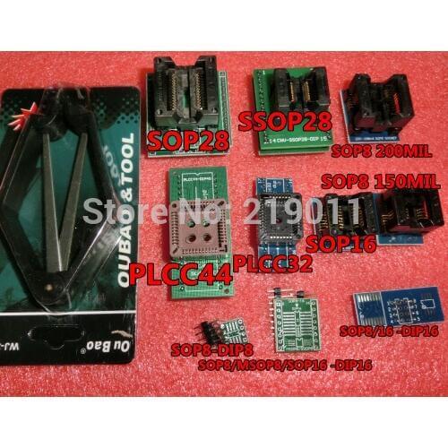 Full set 10 adapters for tl866 programmer, tl866cs / tl866A. + PLCC IC extractor, higher quality