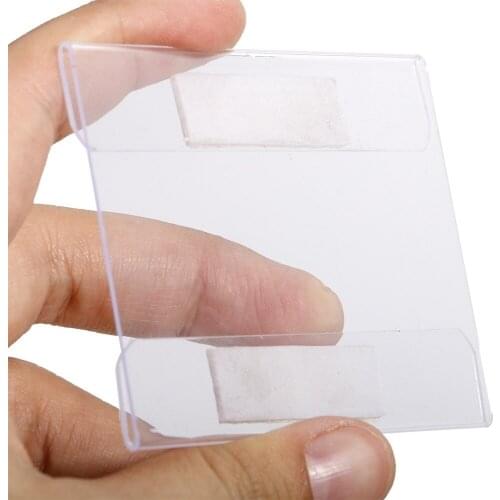A4 A5 A6 A7 Wall Adhesive Clear Petg Label Holder Plastic Shelf Strip Pvc Prop Sign Holder Pvc Film Sleeve with Foam Tape