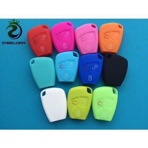 Pusakieyy 10pcs/lot of 3 Buttons Silicone Car key Cover case For Benz B C E ML S CLK CL 3B 3BT remote smart key shell blank