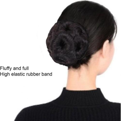 Hair Scrunchie Fluffy and Full Non-reflective High Temperature Fiber Nine-Floral Messy Ponytails Chignon Bun for Personal Use