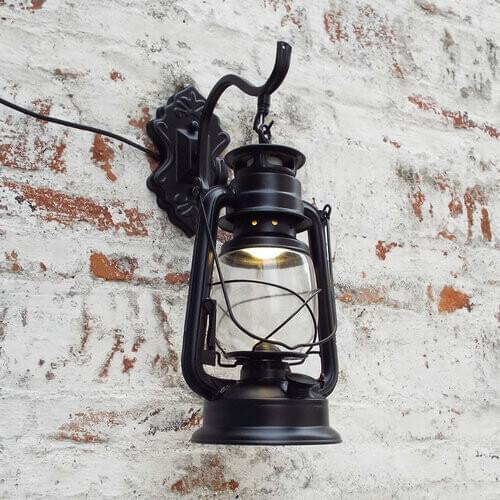 Retro Antique Vintage Rustic Lantern Lamp Wall Sconce Light Fixture Outdoor E27