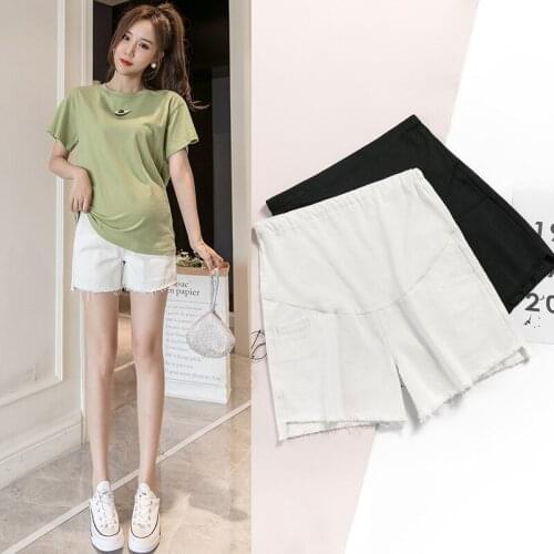 Maternity Shorts Three-quarter Pants Summer Pregnant Belly Lift Pants Casual Sear Cotton Belly Support Pants