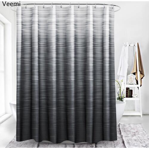 Modern gradient printed polyester waterproof fabric shower curtain bathroom bathtub toilet durable decor curtain with hooks