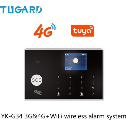 Tuya 433MHz 3G 4G WiFi Wireless Home Security Burglar Alarm System With PIR Motion Sensor Door Sensor Siren Support Android iOS