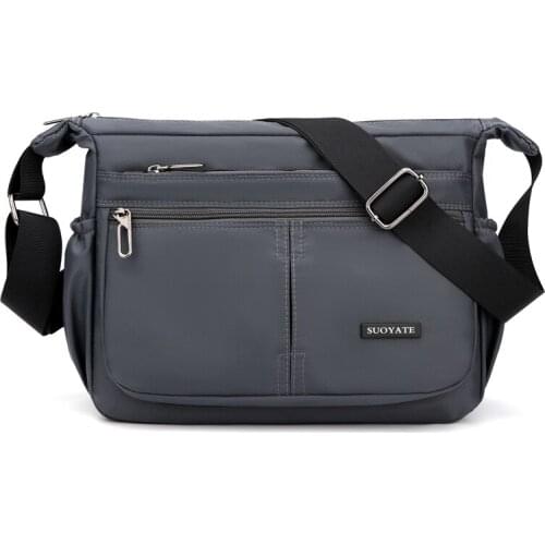 Ultralight Business Shoulder Bag For Men 2021 Casual Nylon Waterproof Crossbody Bag Large Capacity Solid Color Travel Handbags