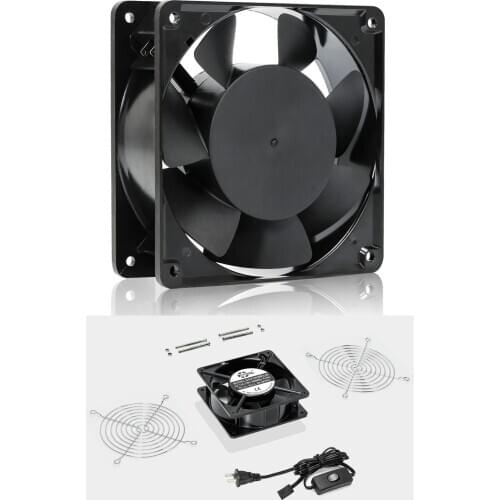 AC 120V 115V 110V 120mm 12cm Computer Cooling Fan with Switch Power Cord,1238 120X120X38mm High Speed CFM Dual Ball Cooler