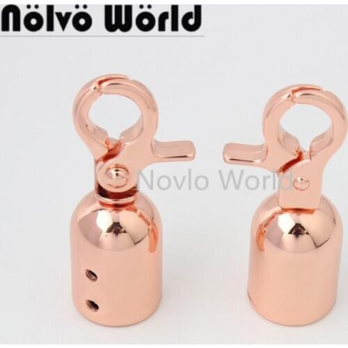 10-50 pieces Rose gold Rainbow 51*15mm metal fitting purse bags tassel cap clasp hook screw fringe connector hanger