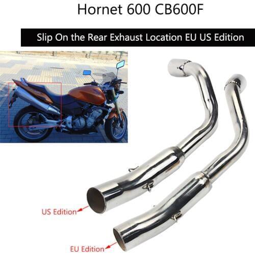 For Honda Hornet 600 Exhaust Mid Link Pipe Slip On 51 mm CB600F Hornet EU US Edition Stainless Steel Modified Rear Exhaust Pipe