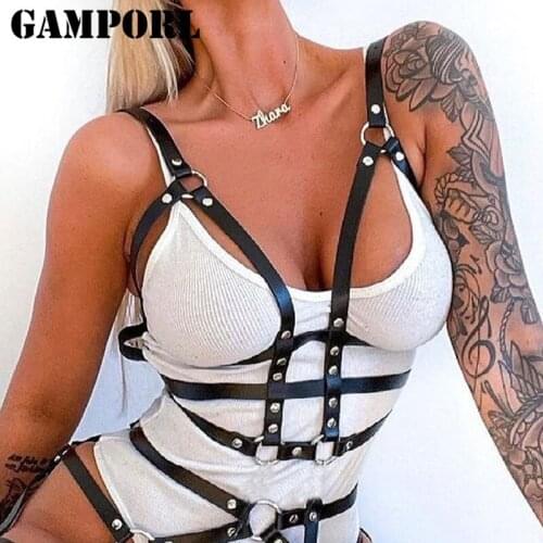 GAMPORL Sexy Women Harness Chest Body Bondage Bdsm Erotic Lingerie Fetish Gothic Suspenders Sexy Stocking Garters Bra Harness