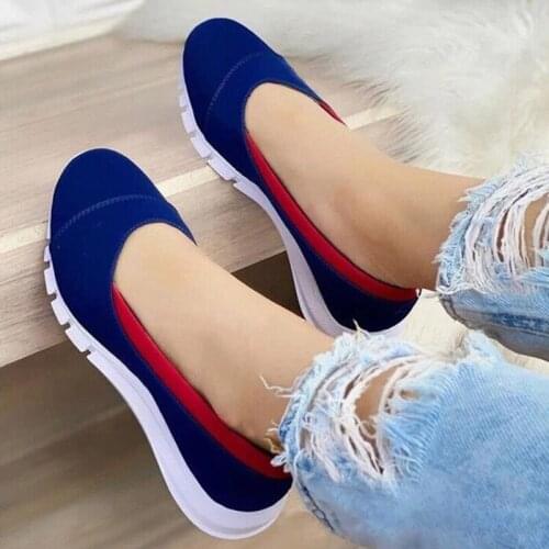 Spring Autumn Women Shoes Flock Flats Comfortable Flat Shoes Women Flats Loafers Shallow Slip On Shoes Red Black Plus Size