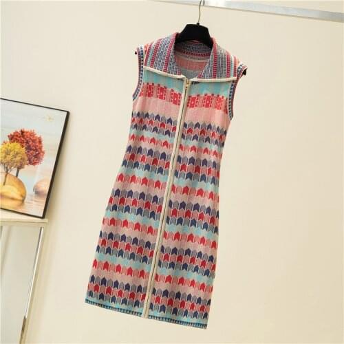 New Summer Runway Bright Silk High Quality Cardigan Dresses Striped Sweet Womens Casual Knitted Slim Dress Vestido