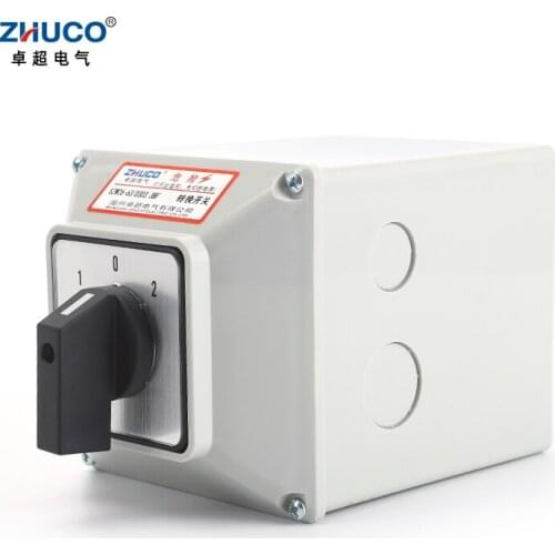 ZHUCO SZW26/LW26-63 63A 1-0-2 Automatic Ganrator Cam Switches Rotary Switch Changeover Control Switch With Waterproof Shell