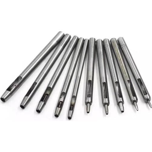 10Pcs Household Leather Punching Punching DIY Leather Craft Making Belt Round Punching Hole Sewing Tools 0.5-5mm