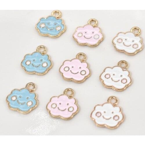 10pcs/set Fashion Charms Enamels Alloy Cloud Earrings Jewelry Accessories DIY Bracelet Earrings Necklace Hair Accessories XL530