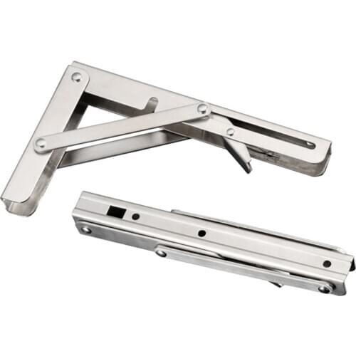 2PCS Wall Mounted Bracket Bearing Shelf DIY Folding Angle Adjustable Home Durable Triangle Stainless Steel Table Bench