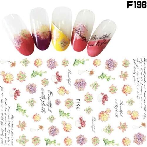 3pcs 3D Flower Petal Design Tips Stickers Adhesive Craft Nail Art Decals For Nails Decorations DIY Manicure
