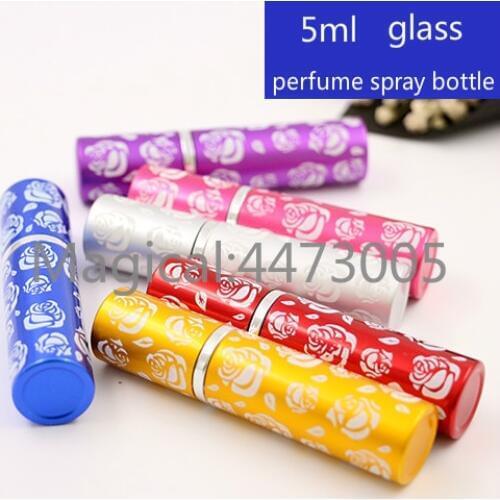 5/10/15/20/30pcs 5/10ml Mini Glass Small Travel Perfume Spray Atomizer Bottle Parfum Spary Refillable Bottles Cosmetic Container