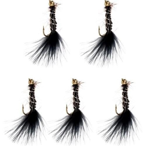 5Pcs Fly Fishing Flies Hand-tied Wet Flies Lure for Bass Salmon
