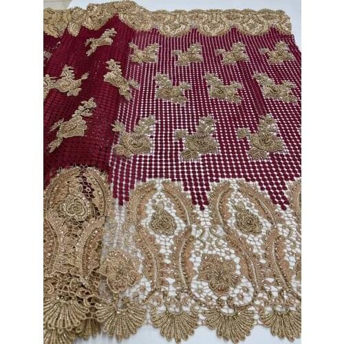 African lace fabric high quality L-318688 Lace Fabric Embroidery Beaded French Net Tulle Lace Fabrics