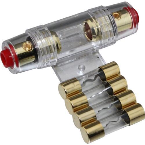 Car Stereo Audio Amplifier 4 Gauge Gold Plated Agu Fuse Holder Fuses 40A