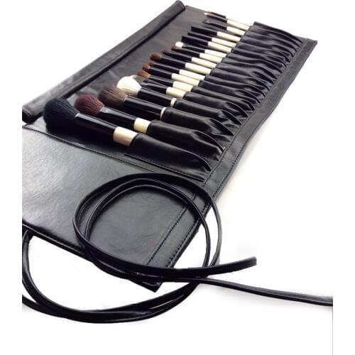 BB 18Pcs Makeup Brushes Set Classic Beige Wood Natural Animal Goat Hair Professional Full Make up Brush Set with Bag