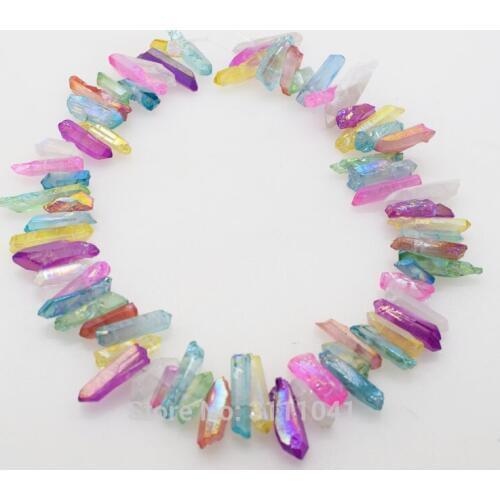 Loose beads multicolor quartz blurry baroque branch 4-7*20-30mm 14inch for DIY jewelry making FPPJ wholesale beads nature