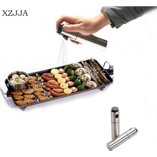 XZJJA High Quality Stainless Steel Olive Pump Spray Bottle With Funnel BBQ Baking Oil Sprayer Oiler Pot Marinade Spray Bottle