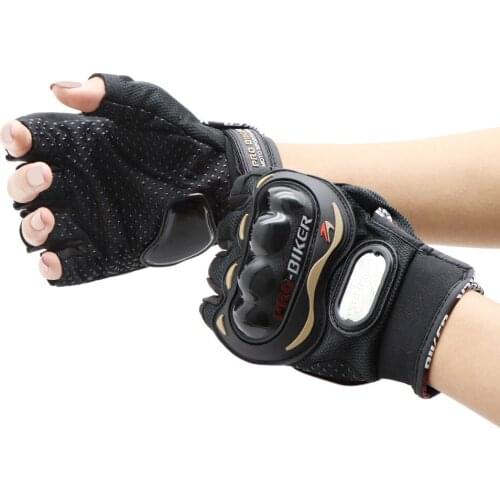 Black Motorcycle Cycling Bicycle Bike Mountain Riding Gel Half Finger Gloves