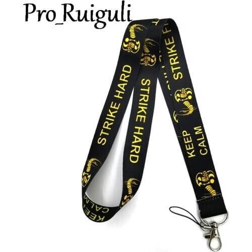 30pcs Cobra kai Neck Strap Lanyard keychain Mobile Phone Strap ID Badge Holder Rope Key Chain Keyrings cosplay Accessories Gifts