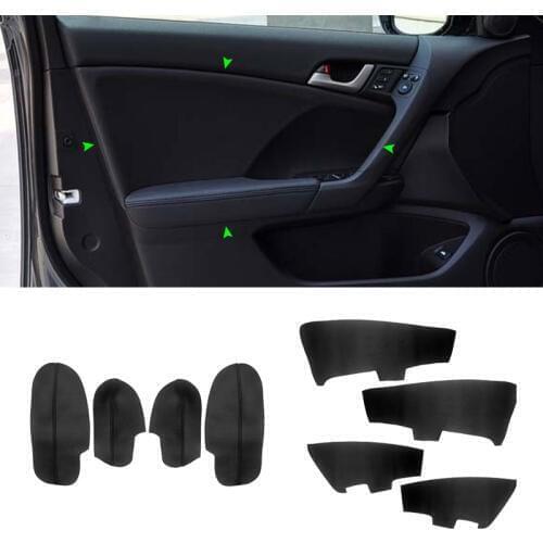 For Honda Accord 2009 8pcs Microfiber Leather Car Interior Door Armrest + Doors Panel Cover Sticker Trim