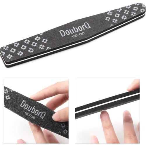 5pcs/lot Double-sided Professional Nail File Sanding Buffer Manicuring Buffing Polish Gel Polish Nail Files Grey Nail Tool