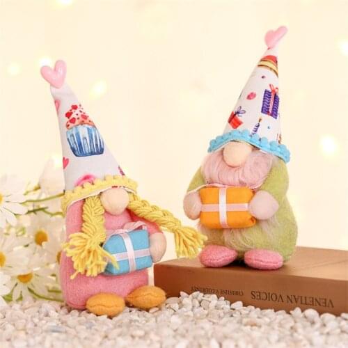 Gnome Plush Holiday Stuffed Dwarf Doll Decor Traditional Festival Cartoon Elf Figure Soft Ornament for Party Car TS2