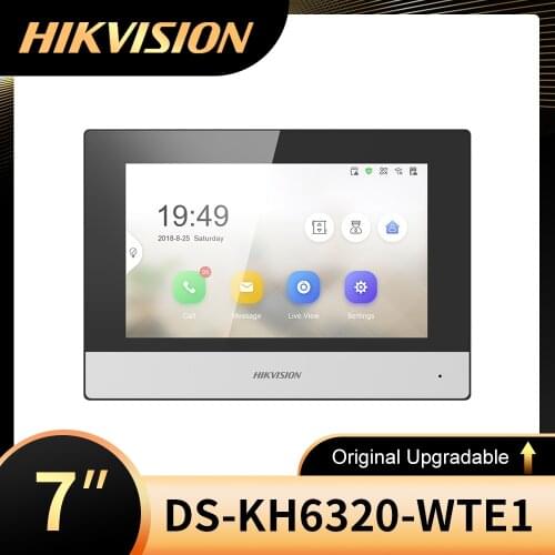 Hikvision DS-KH6320-WTE1 Video Intercom Indoor Station 7-Inch Touch Screen Standard POE WIFI Wireless Monitor