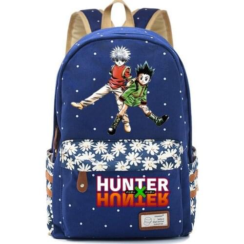 Anime Hunter Hunter Canvas Backpack Casual Packsack Mochila Teenger Schoolbag Unisex High Quality Student Travel Laptop Bag