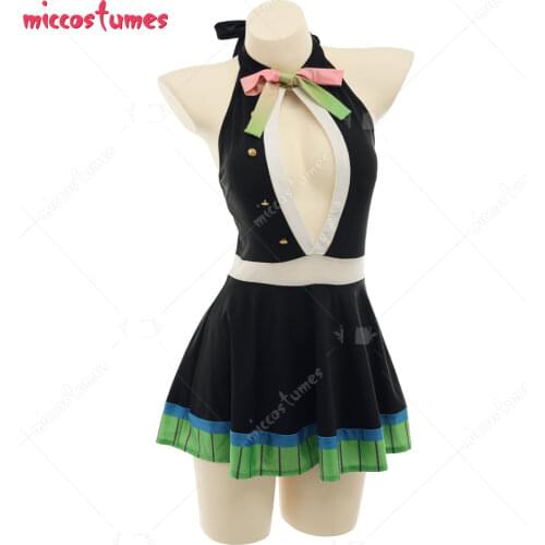 Kimetsu no Yaiba Kanroji Mitsuri Chest Open One-Piece Zentai Bodysuit Swimming Suit Bathing Suit Beach Swimsuit Outfit