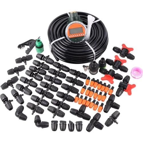 Useful Home Garden Smart Automatic Irrigation Misting Kit Rain Sensor Water Timer Adjustable Atomization Nozzle Set 5M/10M/15M