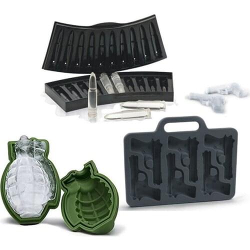 Creative Bullet Ice Tray Mills Bomb Ice Mould Pistol Making Ice Tray Ice Cube Mould Bar Essential Whiskey Ice Tray Set