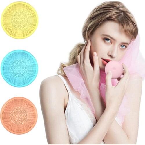 Small Silicone Face Wash Instrument Electric Cleaning Brush Mini Ultrasonic Cleansing Instrument Artifact Wash Brush Pink Yellow