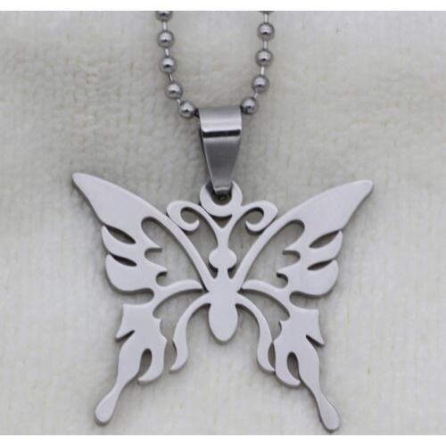 Fashion jewelry Nature Butterfly pendant stainless steel jewelry friend gift necklace N4000