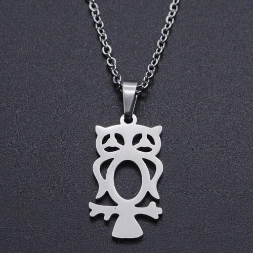 Owl Stainless Steel Charm Necklace for Women Dropshipping Fashion Jewelry Necklaces Wholesale Dainty Steel Necklaces